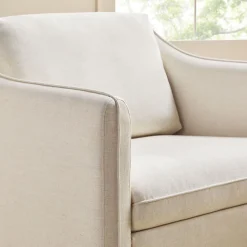 Nash Modern Farmhouse Linen Swivel Accent Chairs, Set of 2