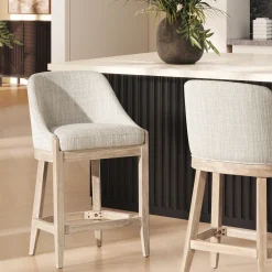 Newport 26.5' Coastal Curved Back Upholstered Counter Stool
