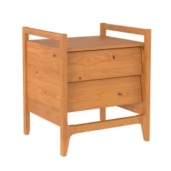 Oswald Mid-Century Modern 2-Drawer Wood Nightstand