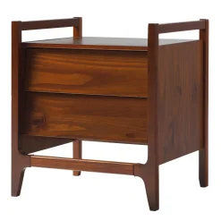 Oswald Mid-Century Modern 2-Drawer Wood Nightstand