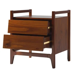 Oswald Mid-Century Modern 2-Drawer Wood Nightstand