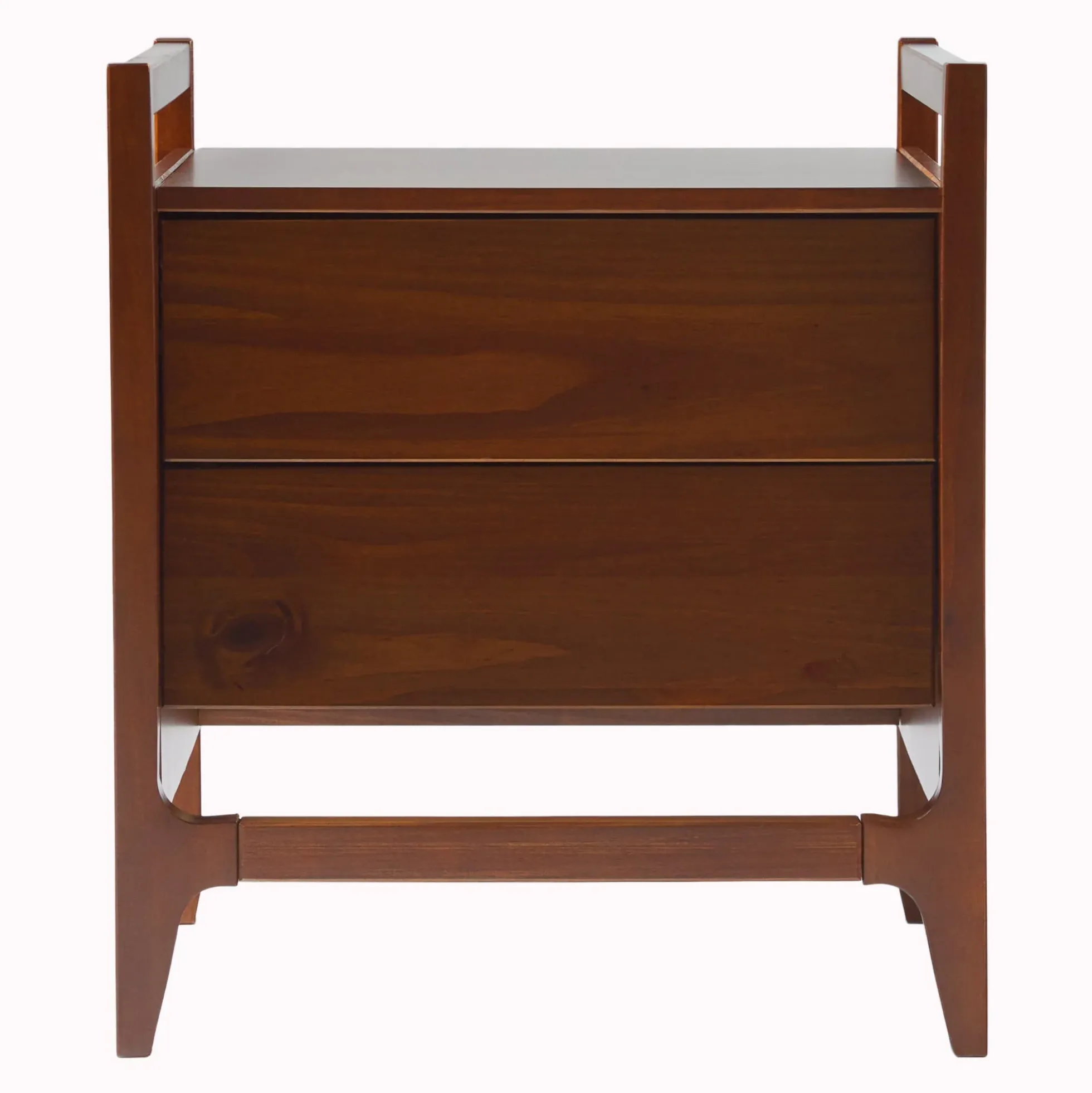 Oswald Mid-Century Modern 2-Drawer Wood Nightstand