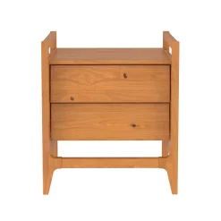 Oswald Mid-Century Modern 2-Drawer Wood Nightstand