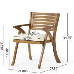 Outdoor 7 Pieces Acacia Wood Dining Set with Handwoven Rattan Legs