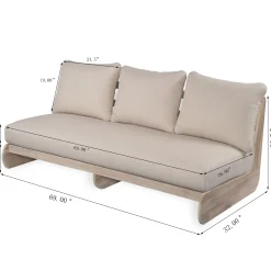 Outdoor Acacia Wood 3 Seater Lazy Sofa Couch