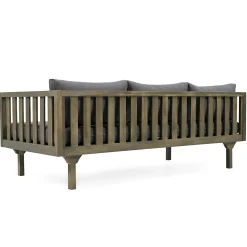Outdoor Acacia Wood Deep Seat Daybed Patio Furniture Set with Cushions & Table