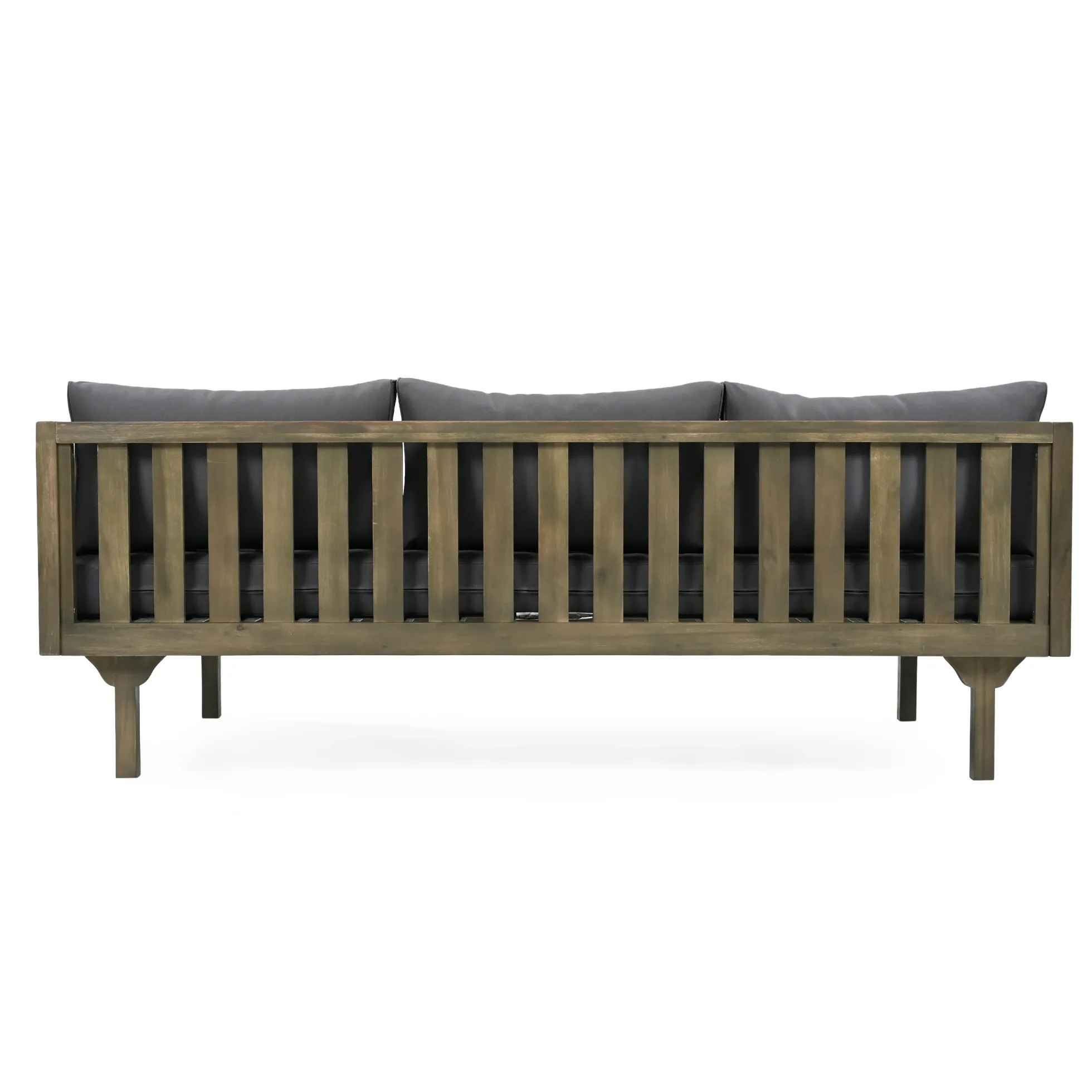 Outdoor Acacia Wood Deep Seat Daybed Patio Furniture Set with Cushions & Table