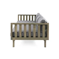 Outdoor Acacia Wood Deep Seat Daybed Patio Furniture Set with Cushions & Table