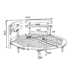 Outdoor Acacia Wood Round Lounger Daybed