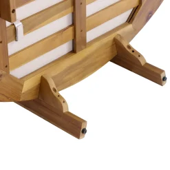 Outdoor Acacia Wood Round Lounger Daybed