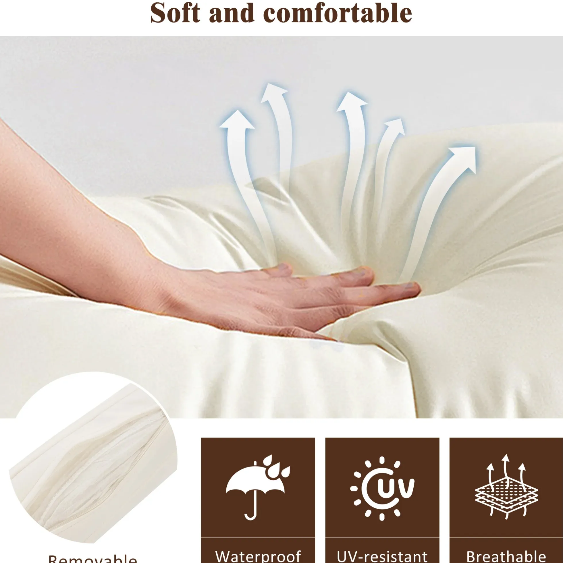 Outdoor Lounge Chair with Cushion & Adjustable Backrest