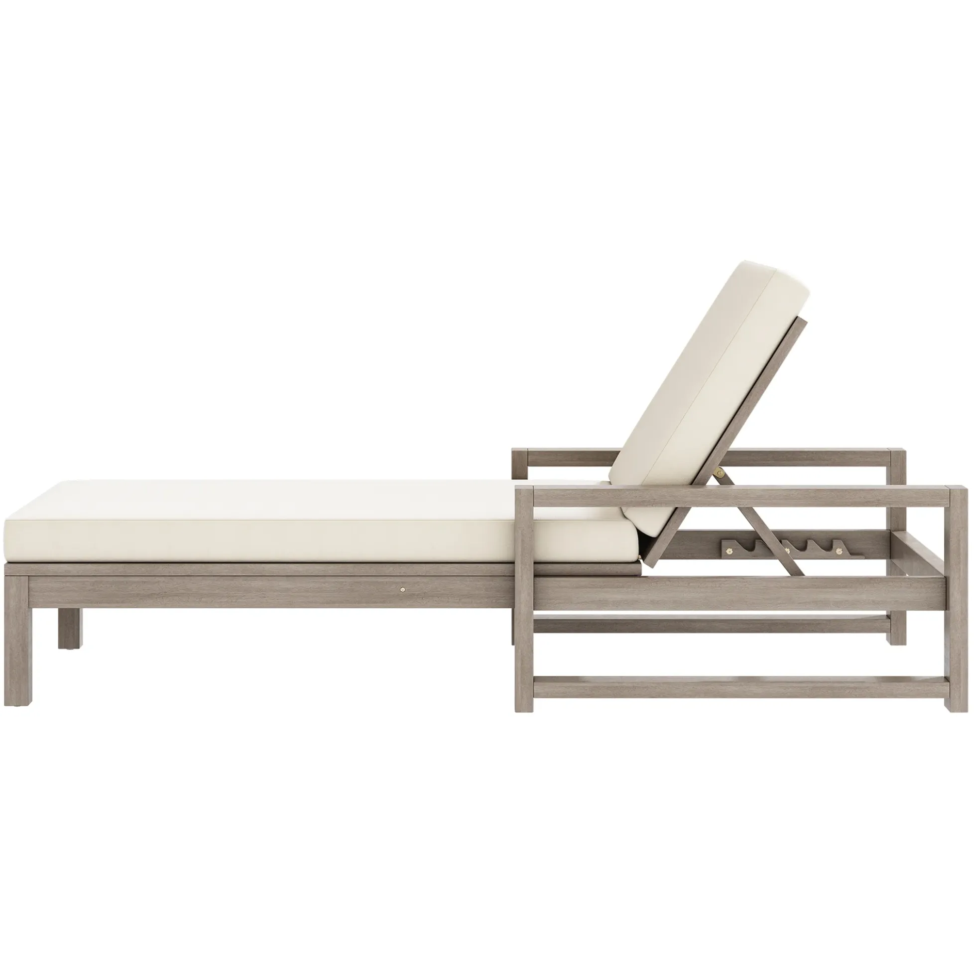 Outdoor Lounge Chair with Cushion & Adjustable Backrest