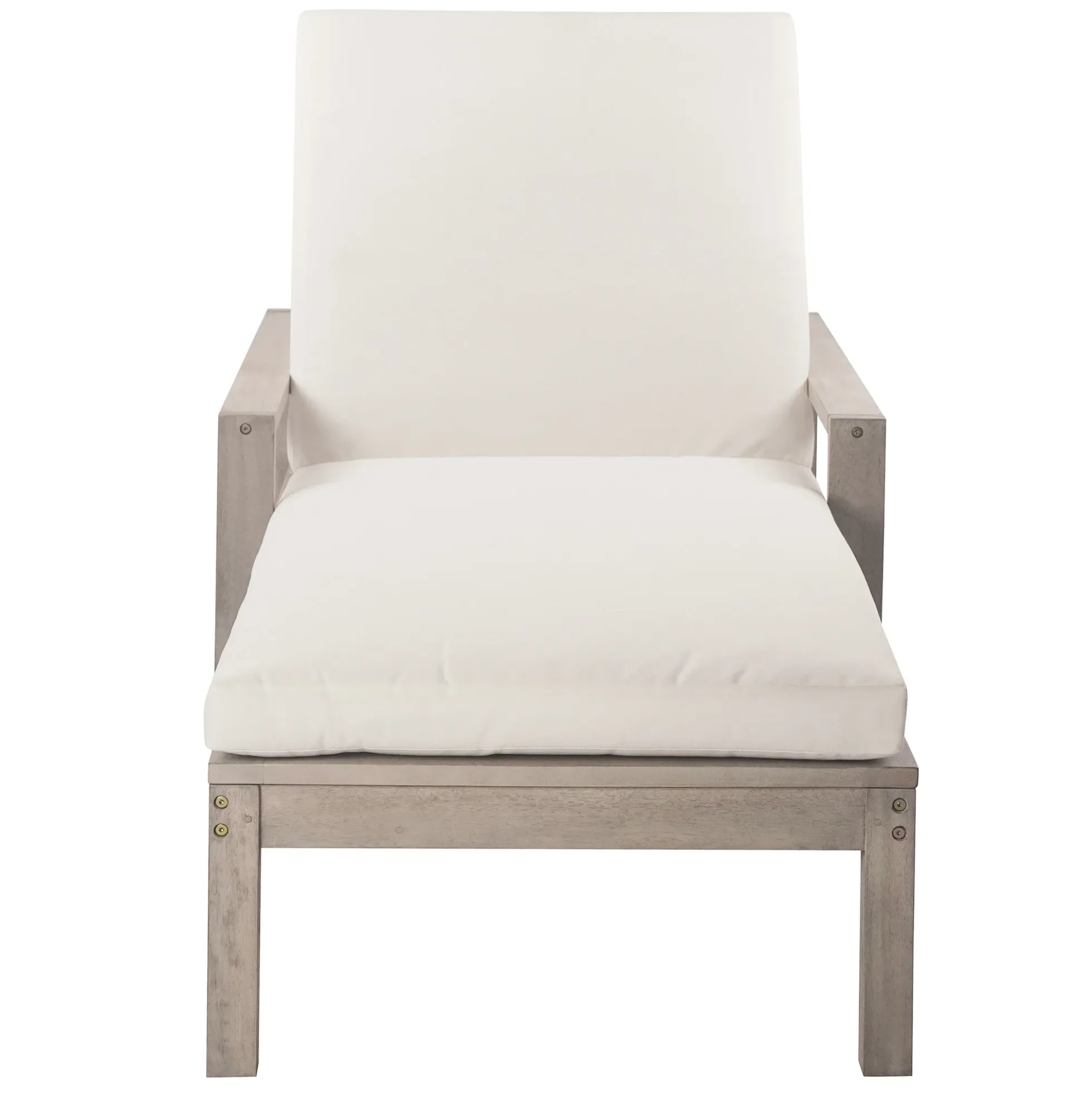 Outdoor Lounge Chair with Cushion & Adjustable Backrest