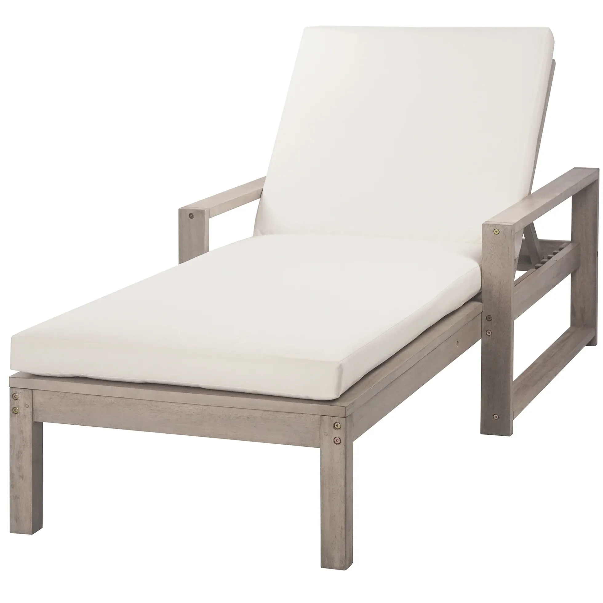 Outdoor Lounge Chair with Cushion & Adjustable Backrest