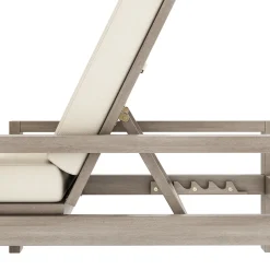 Outdoor Lounge Chair with Cushion & Adjustable Backrest
