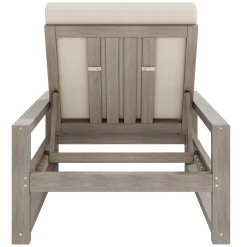 Outdoor Lounge Chair with Cushion & Adjustable Backrest