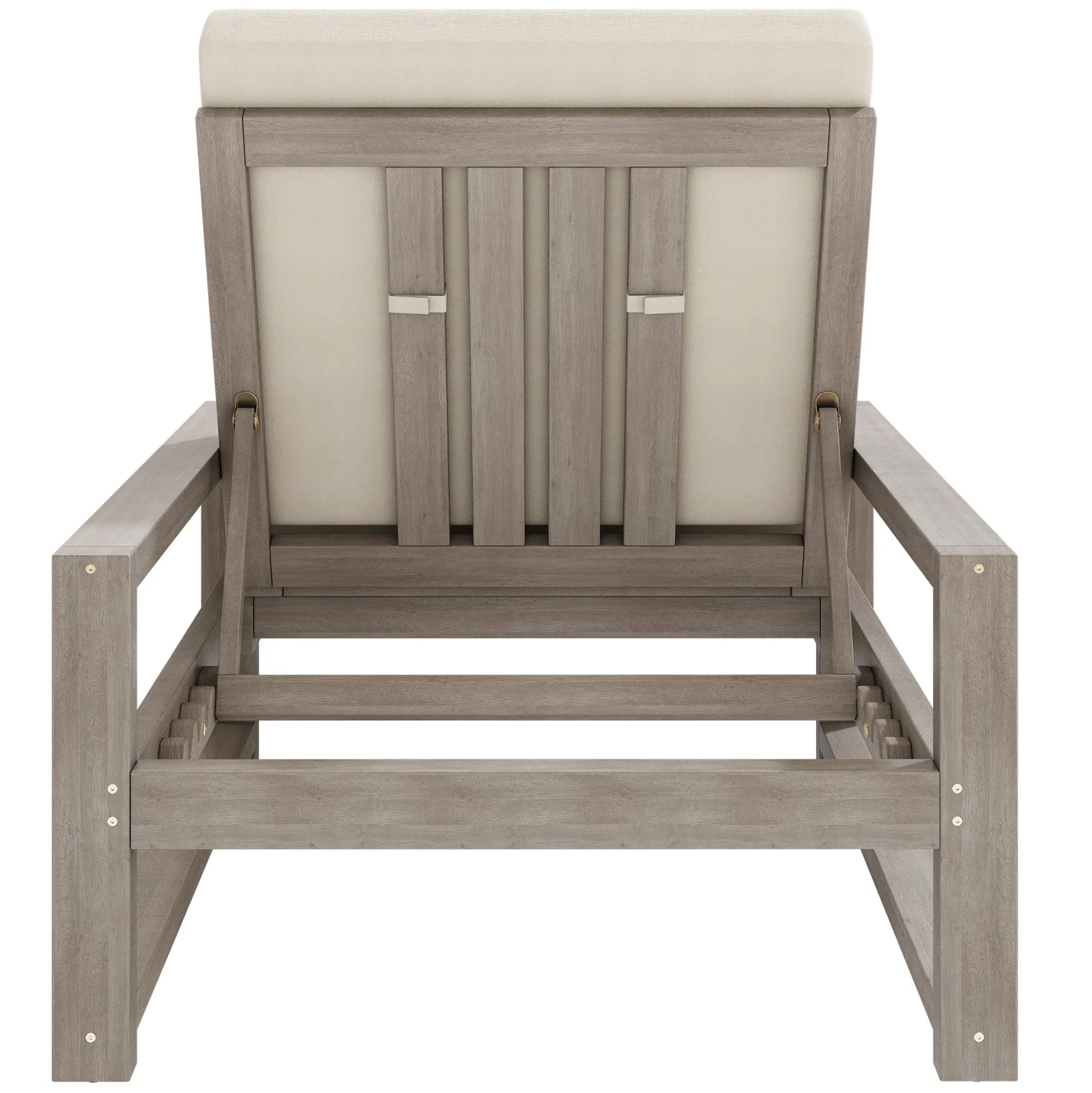 Outdoor Lounge Chair with Cushion & Adjustable Backrest
