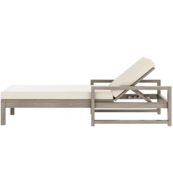 Outdoor Lounge Chair with Cushion & Adjustable Backrest