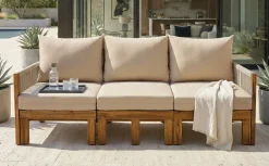 Outdoor Patio 3 Seat Sunbed Daybed Couch