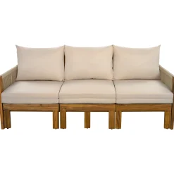 Outdoor Patio 3 Seat Sunbed Daybed Couch