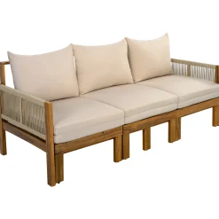 Outdoor Patio 3 Seat Sunbed Daybed Couch