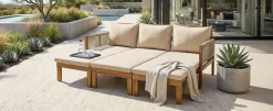 Outdoor Patio 3 Seat Sunbed Daybed Couch