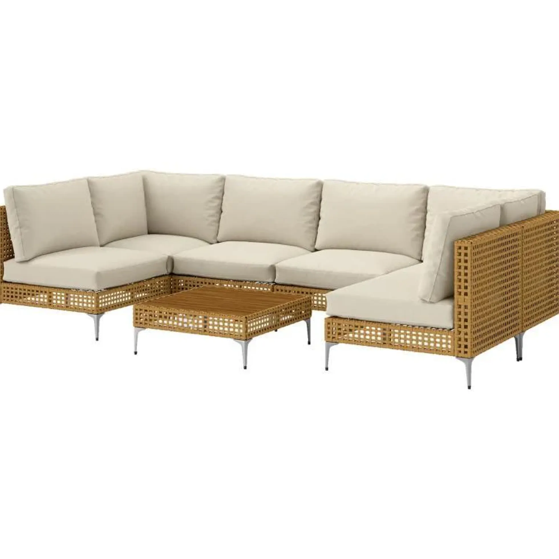 Outdoor Patio Modernist Modular Sectional Sofa 7 Piece Set