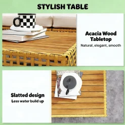 Outdoor Patio Modernist Modular Sectional Sofa 7 Piece Set
