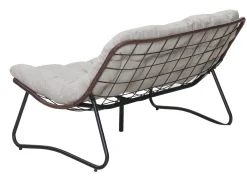 Outdoor Patio Papasan Loveseat Sofa with Luxury Thick Cushion