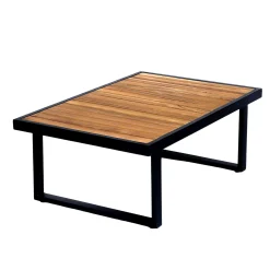 Outdoor Patio 3-piece Acacia Wood and Metal Sofa Set