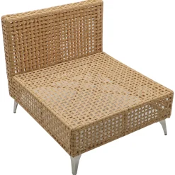 Outdoor 7-Piece Wicker Conversation Sectional Sofa Set with Cushions and Coffee Table