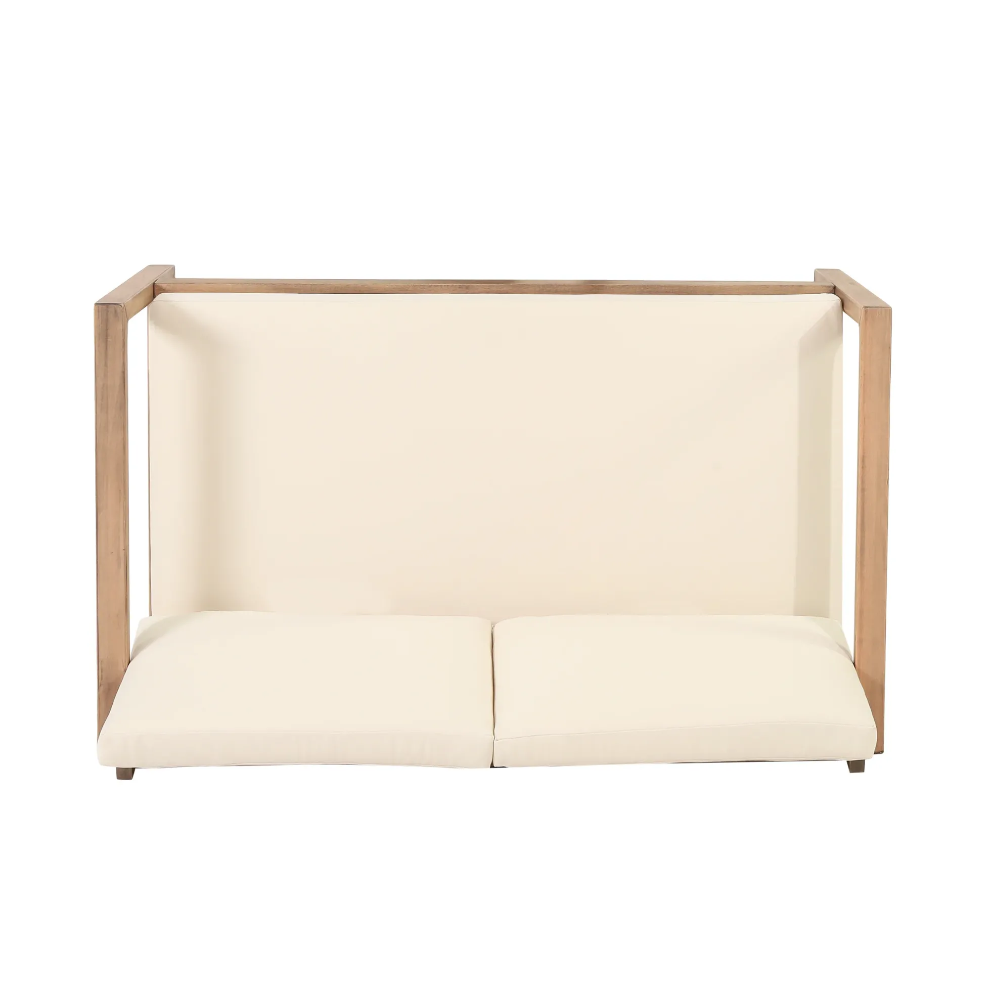 Outdoor Teak Wood Loveseat and Coffee Table Set with Cushions