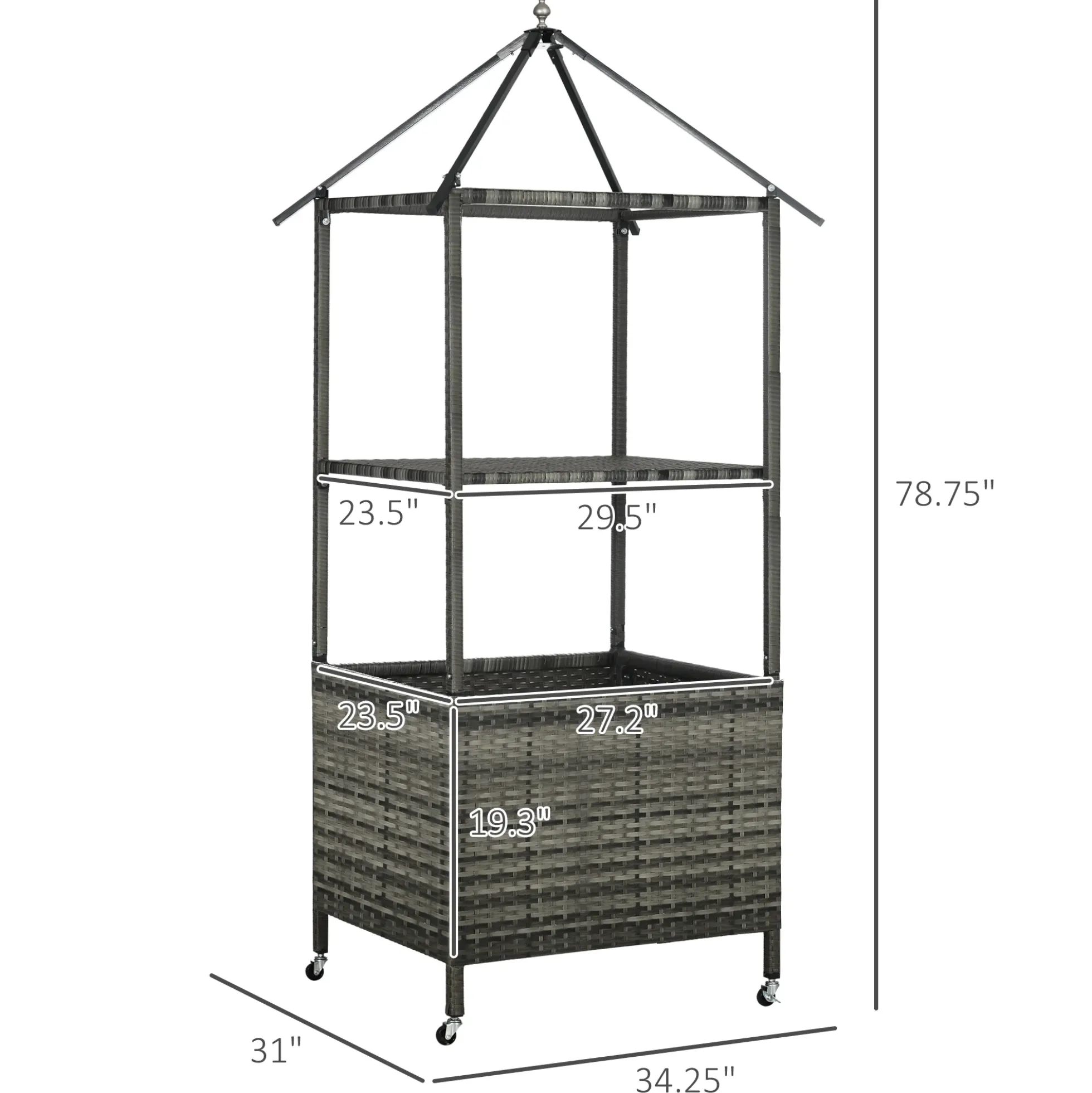 Outdoor Wicker Covered Poolside Towel Holder Rack with Storage