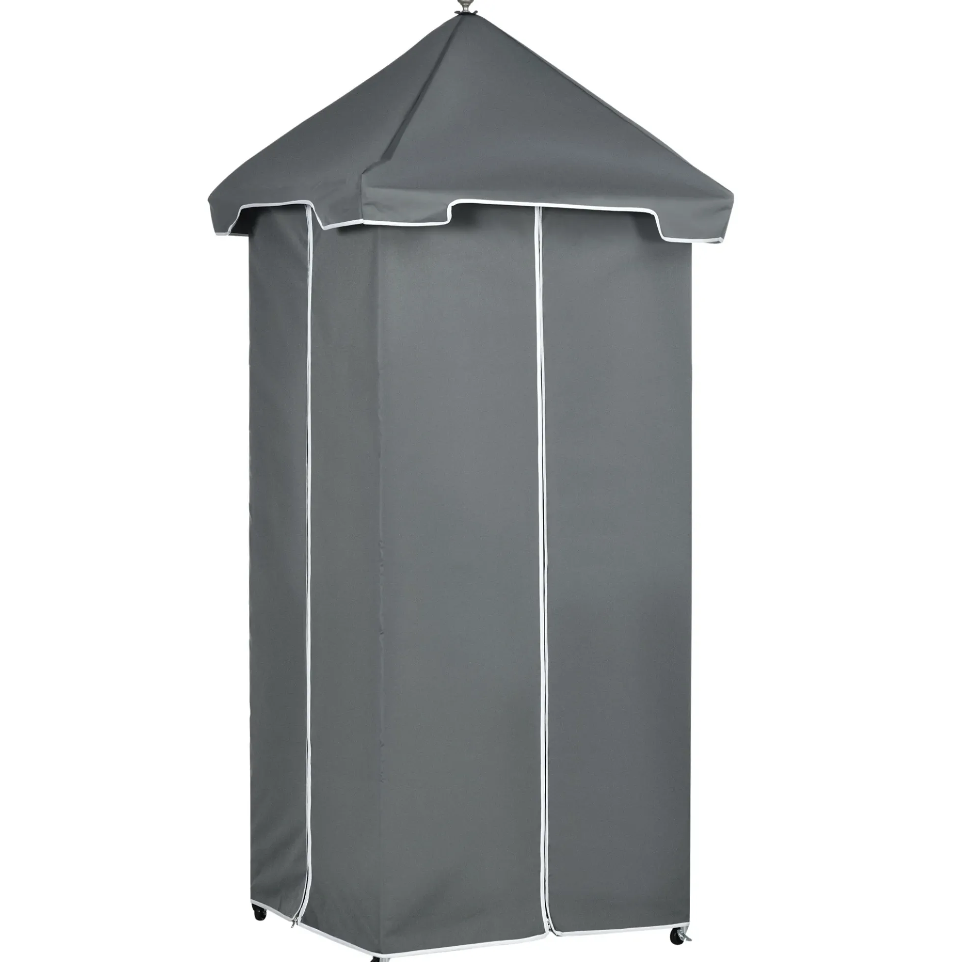 Outdoor Wicker Covered Poolside Towel Holder Rack with Storage