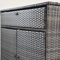Outdoor Wicker Towel Rack Cabinet Storage with Drawer