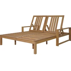 Outdoor Wide Double Lounge Chair with Adjustable Backrest with Removable Cushions