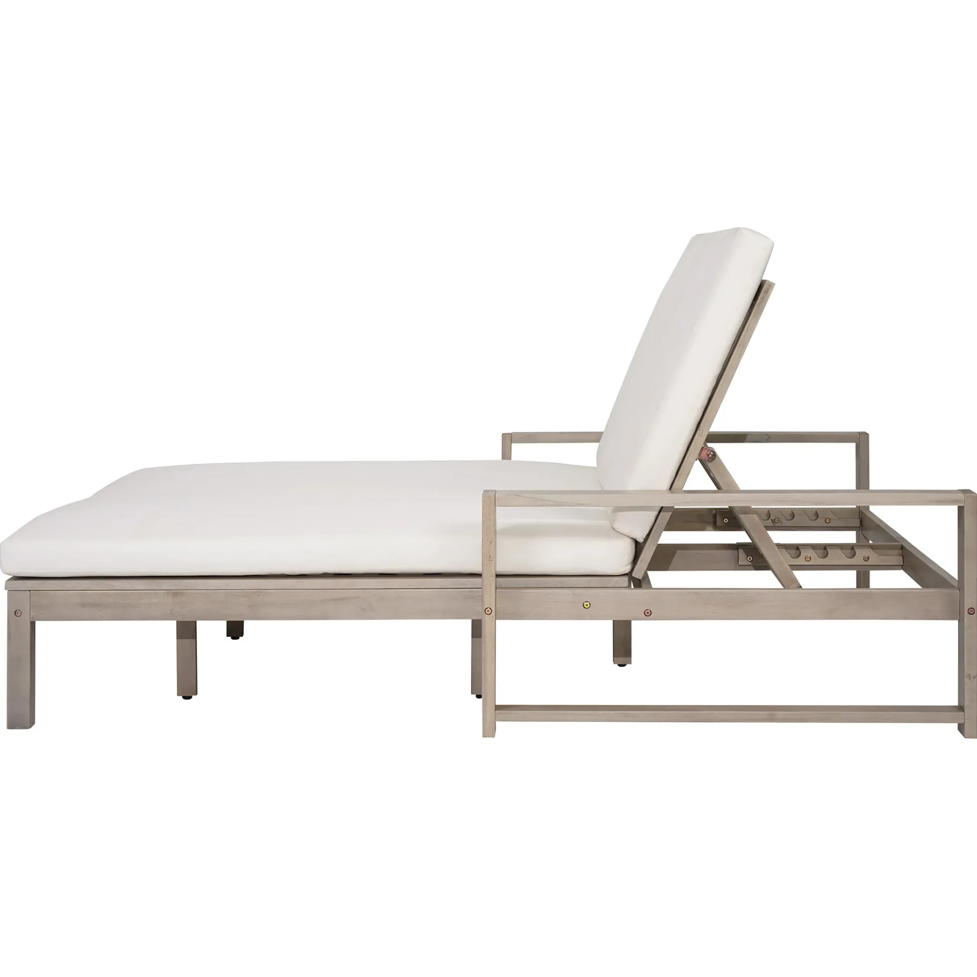 Outdoor Wide Double Lounge Chair with Adjustable Backrest with Removable Cushions