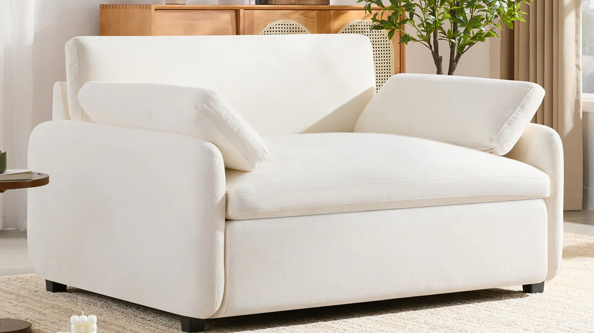 Oversized Chenille Single Wide and Deep Seat Accent Chair