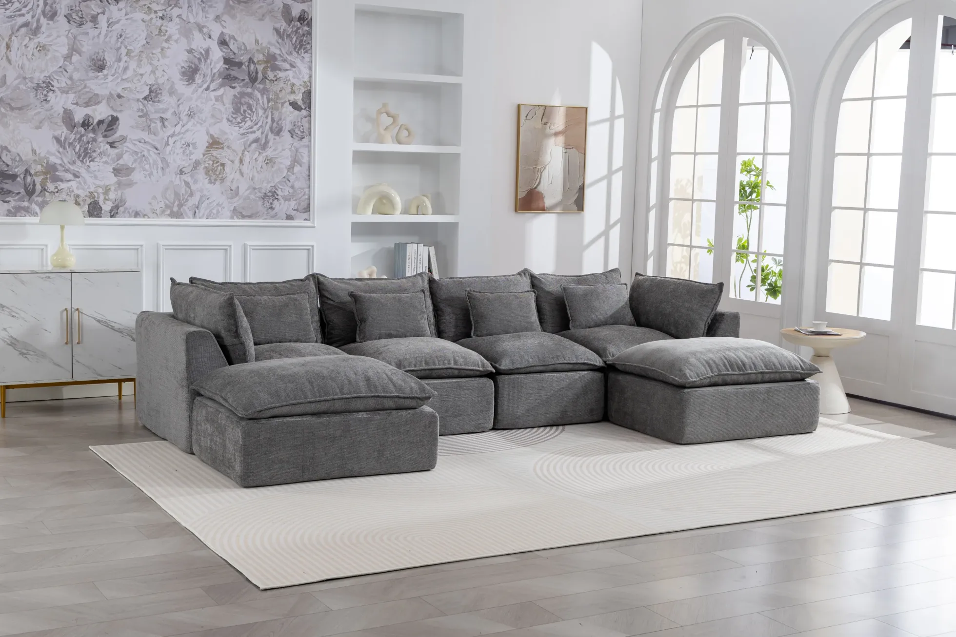 Oversized Cloud Modular 129.8"in Sectional Sofa