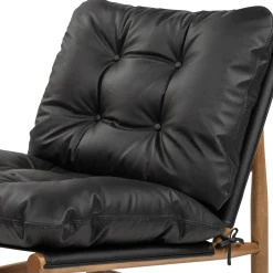 Oxford 26.5' Noir Black Leather Mid-Century Modern Accent Chair