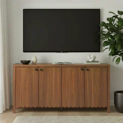 Paisley 60" Modern Scalloped Easy Assembly Sideboard /TV Stand