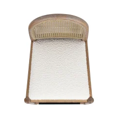 Panama Boucle 30.5' Curved Back Cane Rattan Bar Stool, Set of 2