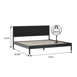 Paris Contemporary Reeded Headboard Solid Wood Bed
