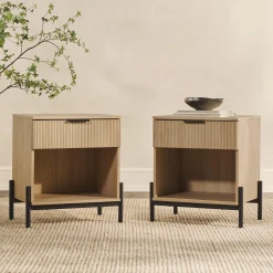 Paris Modern Scandinavian Reeded Nightstand