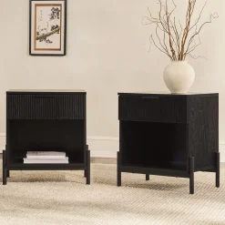 Paris Modern Scandinavian Reeded Nightstand