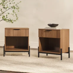 Paris Modern Scandinavian Reeded Nightstand