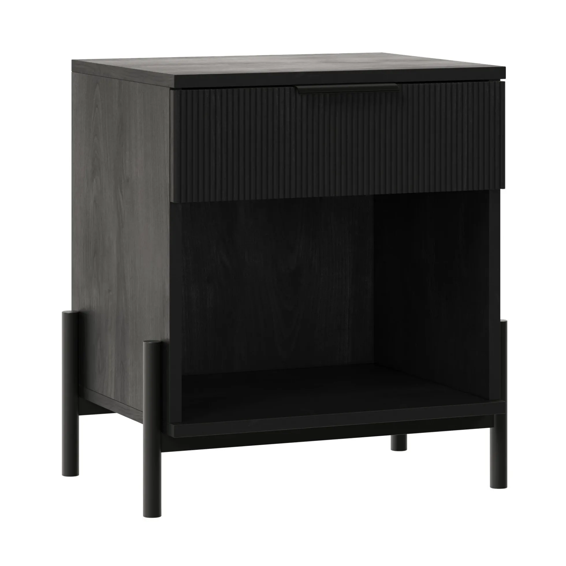 Paris Modern Scandinavian Reeded Nightstand