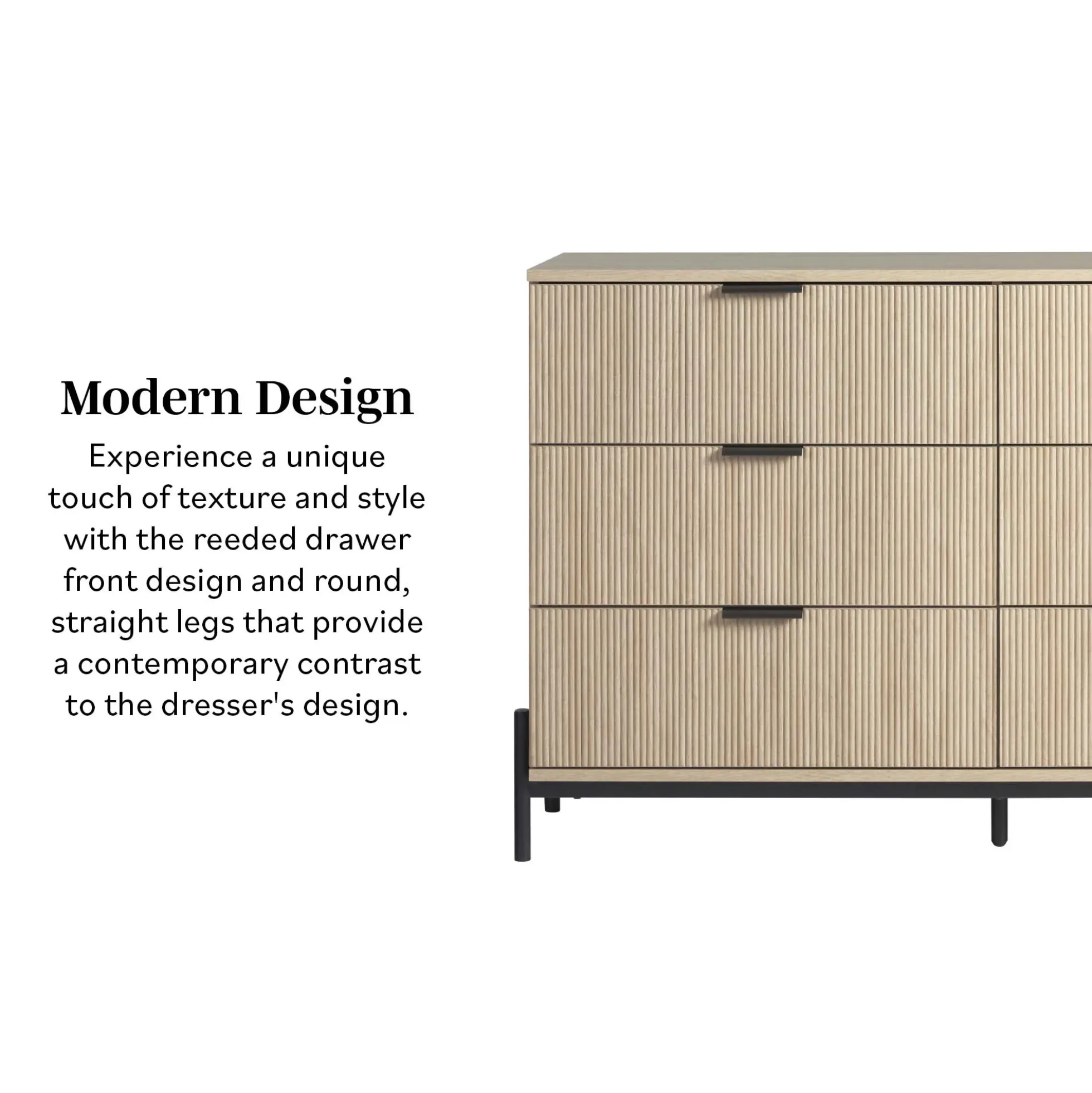 Paris Modern Scandinavian Reeded Dresser