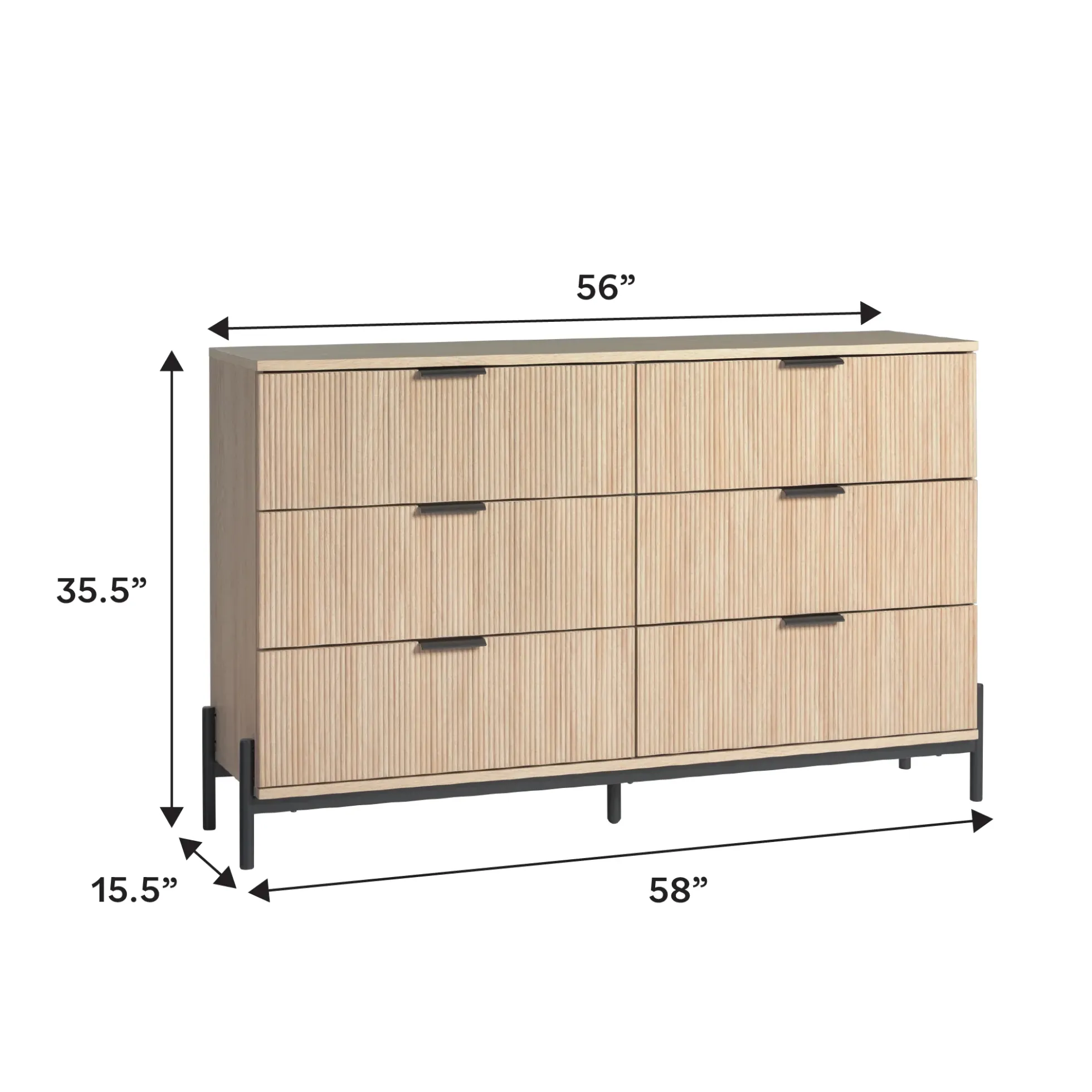 Paris Modern Scandinavian Reeded Dresser