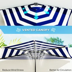 Patio Umbrella with Crank Handle & UPF 30+ Sun Protection
